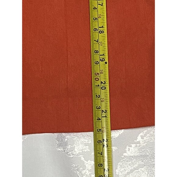 Vintage Cache Orange Rayon Size 4 Pencil Mini Skirt Elastic Waist Zip Holiday - Picture 5 of 10